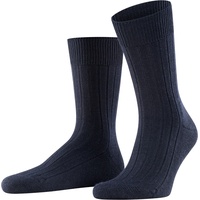 Falke Herren Socken Teppich im Schuh Merinowolle, Unifarben Dunkelblau 45-46