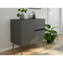 Raumwunder S Sideboard Kommode Greifraum 80cm 2 SoftClose 1 Tür Grafit