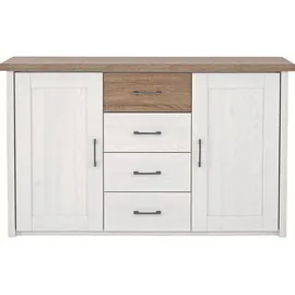 SchlafKONTOR Kombikommode 150 x 90 x 42 cm Braun / Weiß
