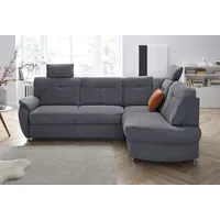 Ecksofa SIT & MORE "Sonoma L-Form", grau (dunkelgrau), B:246cm H:91cm T:176cm, Kunstleder SOFTLUX, Luxus-Microfaser ALTARA NUBUCK (100% Polyester), Luxus-Microfaser (90% Polyester, 10% Polyamid), Sofas, wahlweise mit Bettfunktion und Bettkasten