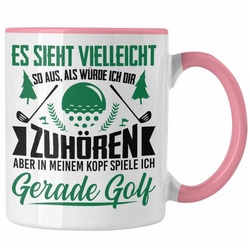 Trendation Tasse Trendation – Golfer Geschenk Golf Tasse mit Spruch – Kaffeetasse für Golfer Geschenkidee rosa