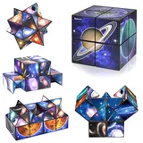 Euclidean Cube Sternenwürfel Zauberwürfel-Set, Verwandlungswürfel Magische Puzzle-Würfel für Kinder und Erwachsene (Galaxiewürfel)
