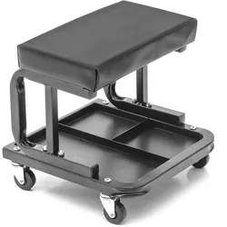 Werkstatthocker mit Rollen ConStands WS3 Werkstattstuhl schwarz