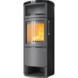 Kaminofen HARK 44-5.3 GT FlameKat Raumluftunabhängig 8 kW - Ofenkacheln: schwarz-glänzend - Korpus: titan