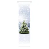 HOME WOHNIDEEN Home fashion Weihnachtsbaum Schiebevorhang, Stoff, grün, 245 x 60 x 0,1 cm