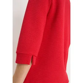 Cecil CECIL, Damen, Gr. L (42), rot (fiery rot), Stoff, 60% Polyester, 37% Viskose, 3% Elasthan, unifarben, normal, normal, Rundhals, abgesteppt, Shirts 3/4-Arm-Shirt, mit 3/4 Ärmeln