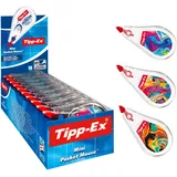 TIPP-EX Korrekturroller Mini Pocket Mouse, 6m x 5mm, 10er Pack, Bedrucktes Design, Ideal für das Büro, das Home Office oder die Schule