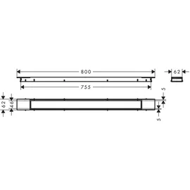 Hansgrohe RainDrain Match Plus Duschrinne 800 mm mattschwarz