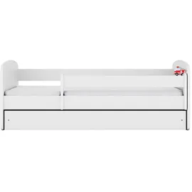 les tendances Kinderbett Babydreams 80 x 180 cm Holzwerkstoff weiß rot