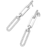 Smart Jewel Paar Ohrhänger mit Behang, beweglich,mit weißen Zirkonia, Silber 925 silberfarben