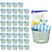Mambocat 40er Set Sturzglas 230 ml mit blau kariertem