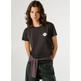 Pepe Jeans T-Shirt BRULE mit Runhals, kleiner Print auf der Brust schwarz S (36)