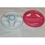 2x NINTEND WII LENKRAD-MARIO KART-SET PINK+WEISS-CONTROLLER ZUBEHÖR