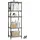 Mondeer Metallregal, 5-Stufiges Küchenregal, mit 8-Haken und 4-Rädern, PP-Trennwand, Höhenverstellbar, Geeignet für Küche Badezimmer Wohnzimmer Balkon, 40 * 30 * 126cm,Schwarz