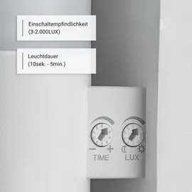 sebson Außenleuchte Kunststoff 25,0 cm inkl. Bewegungsmelder weiß