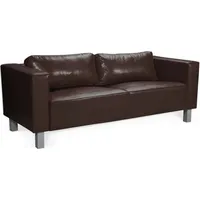 Fun Möbel Sofa Designersofa MAILAND 3-Sitzer in Kunstleder Dunkelbraun