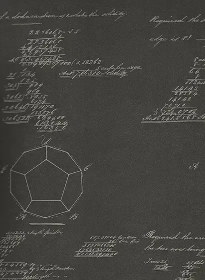 Mathematik-Tapete Pythagoras von Andrew Martin - Charcoal