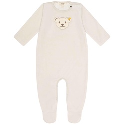 Steiff Baby Strampler - Body, Baumwolle, Bär, Logo, Druckknöpfe, langarm, einfarbig Beige 74