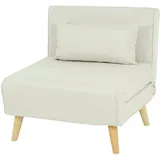 Mendler Schlafsessel HWC-D35, Schlafsofa Funktionssessel Klappsessel Relaxsessel Jugendsessel Sessel, Stoff/Textil ~ creme-beige