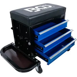 BGS Werkstatthocker Stahl blau mit 3 Schubladen