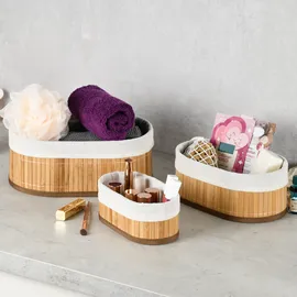 KESPER Bambus Körbchen 3er Set Abmessungen 12 x 20 x 30 cm braun