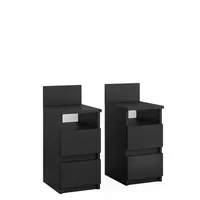 Vichy Vicco Nachttisch, Monty, Schwarz, 25 x 59.1 cm