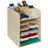 Relaxdays Schreibtisch Organizer mit Dokumentenablage 12 Fächer 34,5 x 25 x 32 cm Hellbraun