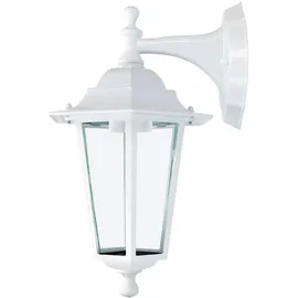 EDM Laterne Aluminium/Glas Ø19,5X21X32 cm 60 W E27 IP44 Weiß
