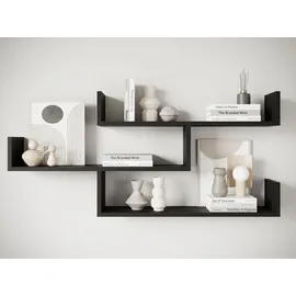 Mirjan24 Wandregal Trio 119 x 18 x 55 cm Schwarz