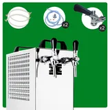 ich-zapfe Komplett Set - Zapfanlage, Bierzapfanlage STREAM 50K mit Luftpumpe Bierkoffer, Durchlaufkühler 2-leitig Trockenkühler, bis zu 55 Liter/h - BLACK EDITION, Zapfkopf:5 Liter Adapter,Zapfkopf 2:Kombi