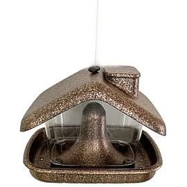 Hti-Living Vogelfutterhaus Nessa Metallic gold Futterspender Kunststoff zum Hängen