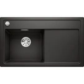 Blanco Zenar 45 S links Einbau von Oben silgranit schwarz Handbetätigung 860 x 510 mm