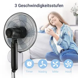 Midea FS40-15FR Standventilator schwarz