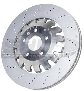SHW PERFORMANCE Bremsscheibe afx43521 Vorderachse gelocht/genoppt 370mm 32mm für Audi