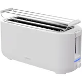 Bomann Bomann® Toaster mit 2 Scheiben mit Auftau-, Aufwärm- und Schnellstoppfunktion, mit Brötchenaufsatz, 1400W, TA6070CB, Weiss