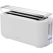 Bomann Bomann® Toaster mit 2 Scheiben mit Auftau-, Aufwärm- und Schnellstoppfunktion, mit Brötchenaufsatz, 1400W, TA6070CB, Weiss