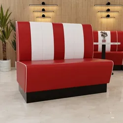 Dinerbank Americano Retro | Rot Weiß - 120cm Breit