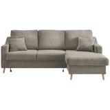 P & B Ecksofa Valentina Cord ca. 228x150 cm Graubraun