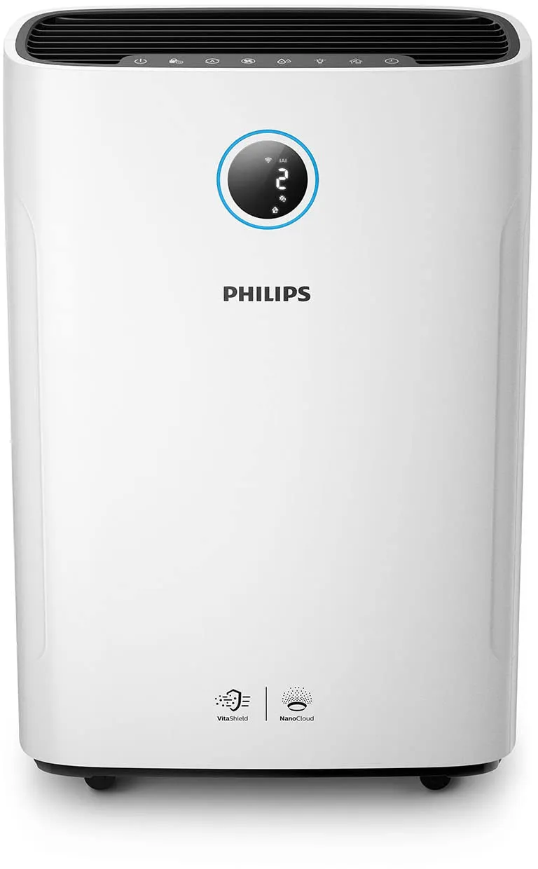 Philips Series 2000i 2-in-1 Luftreiniger und Luftbefeuchter – App-Steuerung, entfernt Pollen, Staub, Viren und Allergene* in Räumen mit bis zu 65 m2, 4 Geschwindigkeitsstufen, Sleep-Modus (AC2729/10)