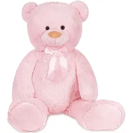 Brubaker XXL Teddybär 100 cm Rosa mit einem Lieblingsmensch Herz Stofftier Plüschtier Kuscheltier