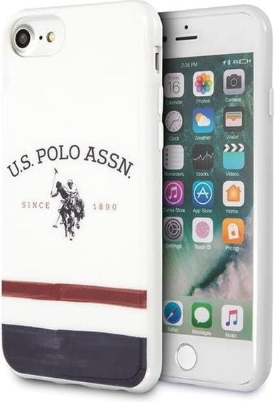 U.S. Polo US Polo USHCI8PCSTRB iPhone 7/8/SE 2020 balta/baltas Tricolor Pattern Collection (iPhone 8), Smartphone Hülle, Weiss
