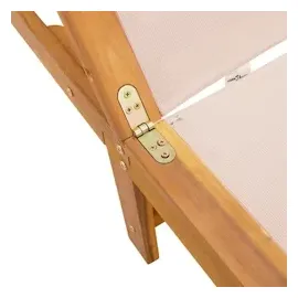 vidaXL Sonnenliege mit Tisch Creme Massivholz Akazie und Textilene
