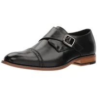 STACY ADAMS Men's Desmond Cap Toe Monk Strap Loafer, Black, 15 W US - 49 EU Weit