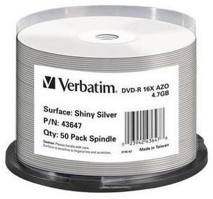 Verbatim DVD-R 16x Wide Printable 50x