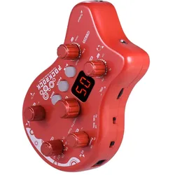 PockRock tragbares Gitarren-Effektpedal mit 15 Effektprozessoren (US) Netzteil EU Plug rot