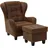 Microfaser 92 x 93 x 103 cm braun inkl. Hocker
