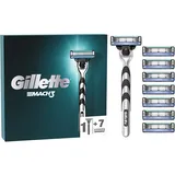 Gillette Mach3 Nassrasierer Herren, Rasierer + 8 Rasierklingen mit 3-fach Klinge, Geschenk Männer