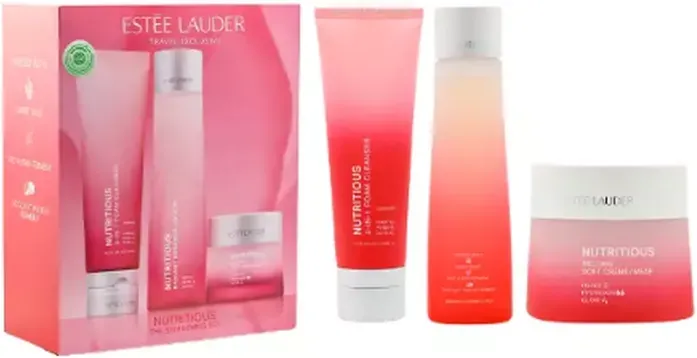 Estée Lauder Granatapfel 3-teiliges Set (Neue Version) (Reinigung 125ml + Granatapfelwasser 200ml + Granatapfelcreme 50ml)