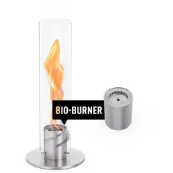 SPIN 900 Tischfeuer silber inkl. Bio-Burner - bis zu 1100 W Leistung 00691