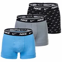 Nike Slips 3 Einheiten Black Swoosh Print / Cool Grey / University Blue S